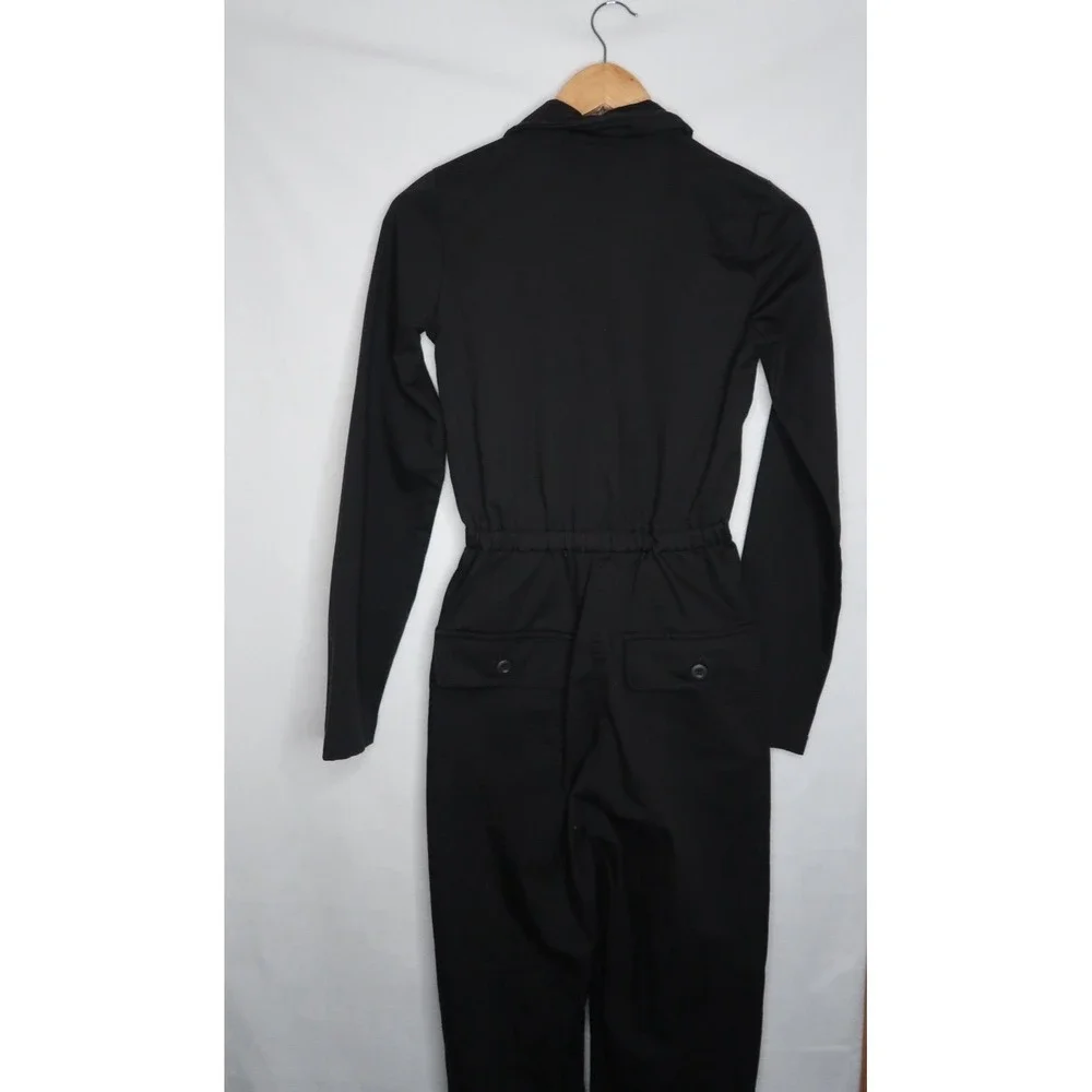 Brandy Melville Black Utility Jumpsuit Button Front Womens S‎ Streetwear EUC